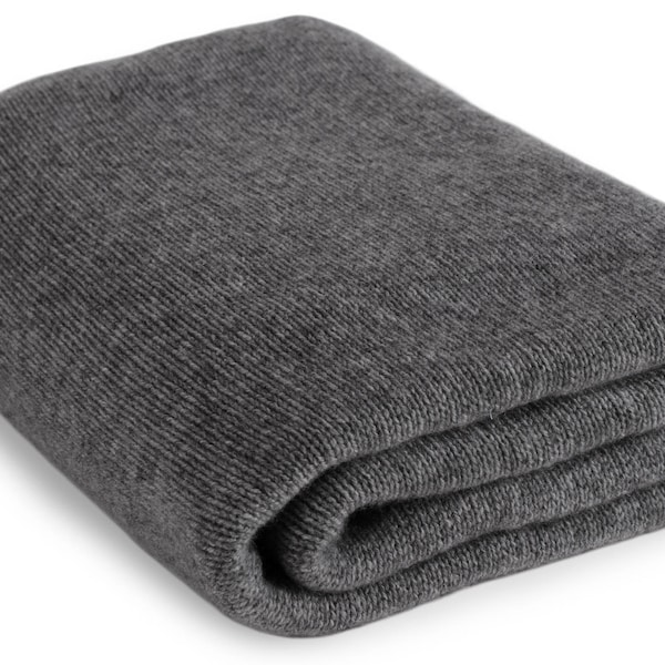 Luxury 100% Cashmere Travel Blanket Wrap - 'Dark Gray' - handmade in Scotland by Love Cashmere