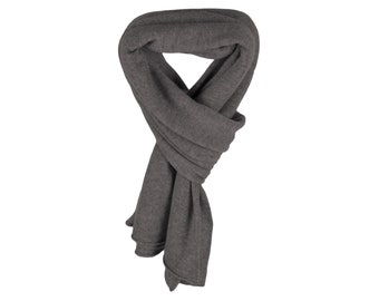 Women's 100% Cashmere Wrap Scarf - Mid Gray - hand made in Scotland by Love Cashmere