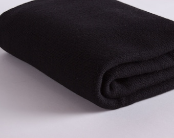 Luxury 100% Cashmere Travel Blanket Wrap - 'Black' - handmade in Scotland by Love Cashmere