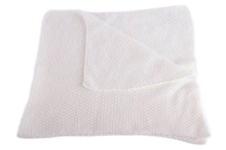 Unisex Super Soft 4 Ply Honeycomb 100% Cashmere Baby Blanket 'White' handmade in Scotland by Love Cashmere image 2
