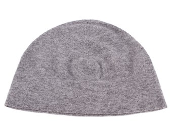 Mens 100% Cashmere Watch Cap Beanie Hat - Light Grey - handmade in Scotland by Love Cashmere