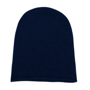 Ladies 100% Cashmere Beanie Hat 'Dark Navy' handmade in Scotland by Love Cashmere image 2