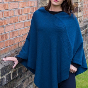 Ladies Designer 100% Cashmere Poncho 'Light Natural' handmade in Scotland by Love Cashmere image 2