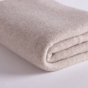 Luxury 100% Cashmere Travel Blanket Wrap - &#39;Light Natural&#39; - handmade in Scotland by Love Cashmere