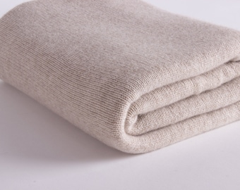 Luxury 100% Cashmere Travel Blanket Wrap - &#39;Light Natural&#39; - handmade in Scotland by Love Cashmere