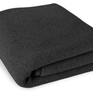 Luxury 100% Cashmere Waffle Stitch Blanket - Charcoal Gray - ** Made to Order, 5 Sizes Available ** - handmade in Scotland by Love Cashmere