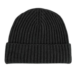 Women’s Ribbed 100% Cashmere Beanie Hat - Charcoal Gray - handmade in Scotland by Love Cashmere