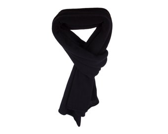 Women's 100% Cashmere Wrap Scarf - Black - hand made in Scotland by Love Cashmere