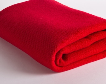 Luxury 100% Cashmere Travel Blanket Wrap - Cardinal Red - handmade in Scotland by Love Cashmere