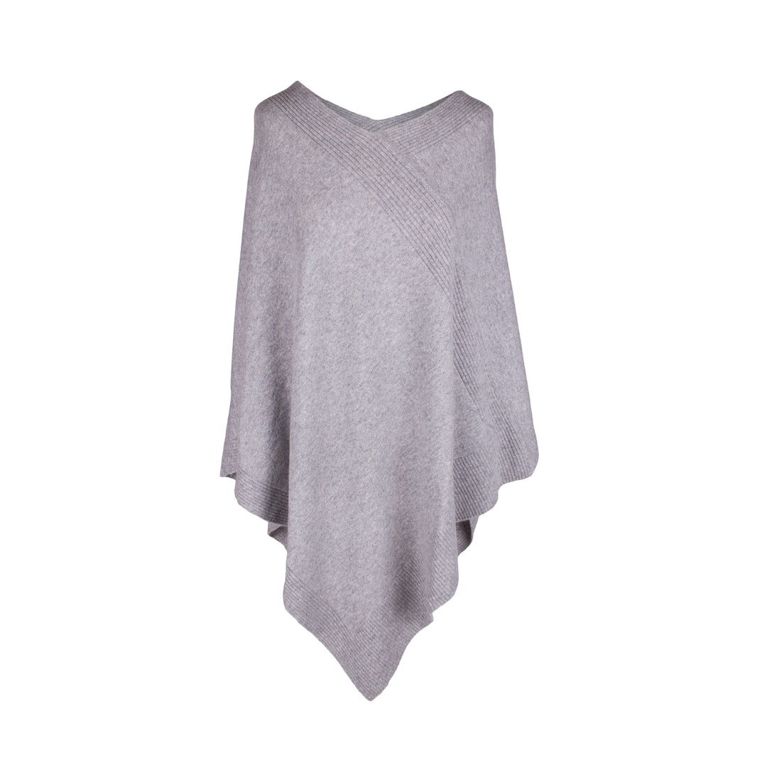 Ladies Designer 100% Cashmere Poncho 'light Gray' - Etsy Canada