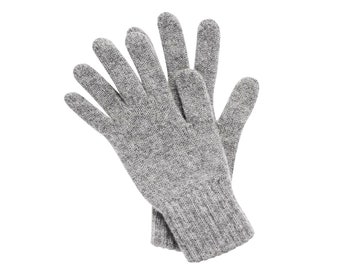 Women&#39;s 100% Cashmere Gloves - Light Gray - made in Scotland by Love Cashmere