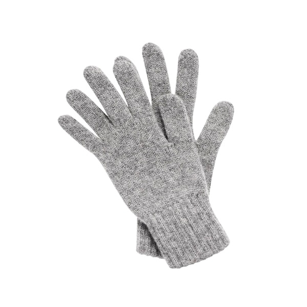 Women's 100% Cashmere Gloves - Light Gray - made in Scotland by Love Cashmere