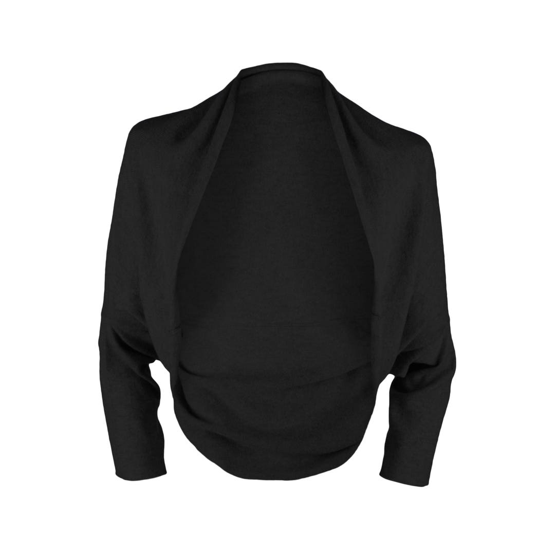 Ladies 100 Cashmere Wrap Sweater Shrug Black Made to Order Handmade in