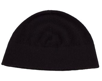 Bonnet Watch 100 % cachemire pour homme - Noir - Fabriqué à la main en Écosse par Love Cashmere