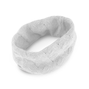 Women&#39;s Lace Cable 100% Cashmere Infinity Snood Scarf - Stone Gray - hand made in Scotland by Love Cashmere