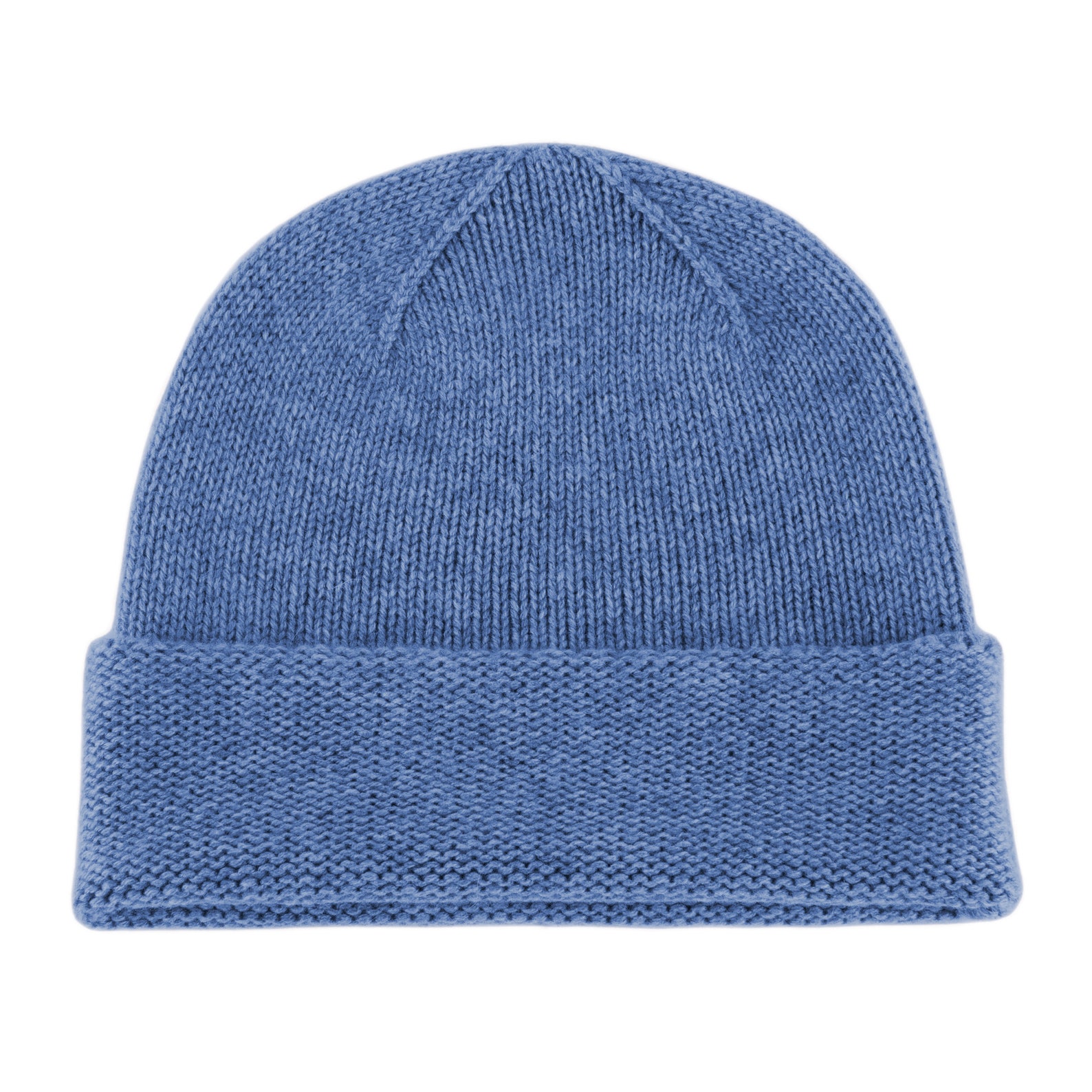 Mens 100 Cashmere Beanie Hat 'Denim Blue' handmade in Scotland by Love