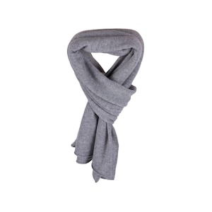 Women's 100% Cashmere Wrap Scarf - Light Gray - hand made in Scotland by Love Cashmere