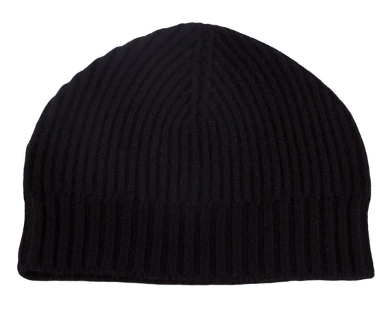 mens black cashmere beanie hat