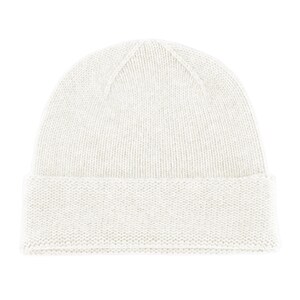 Mens 100% Cashmere Beanie Hat - Ivory White - handmade in Scotland by Love Cashmere