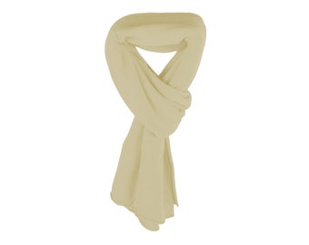 Women's 100% Cashmere Wrap Scarf - Pale Yellow - hand made in Scotland by Love Cashmere