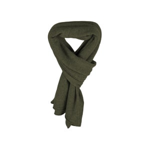 Women&#39;s 100% Cashmere Wrap Scarf - Moss Green - hand made in Scotland by Love Cashmere