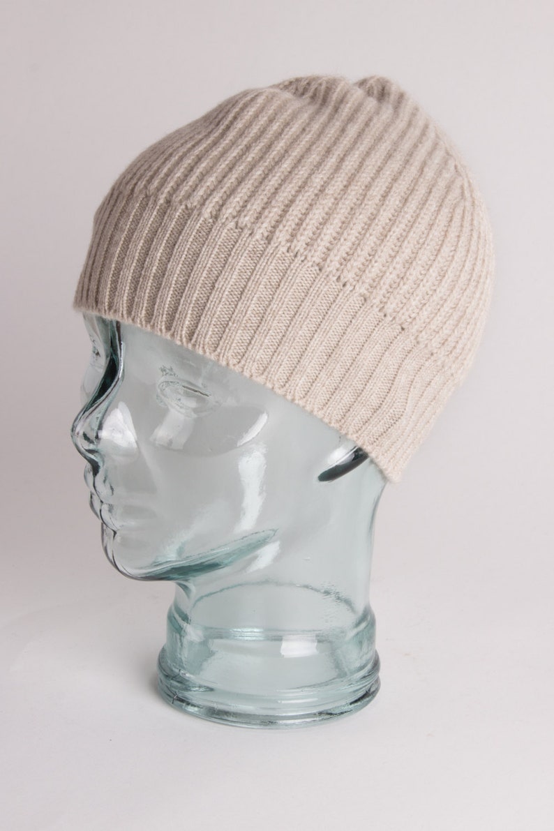 Love Cashmere Mens 100/% Cashmere Beanie Hat Hand Made in Scotla... Dark Gray