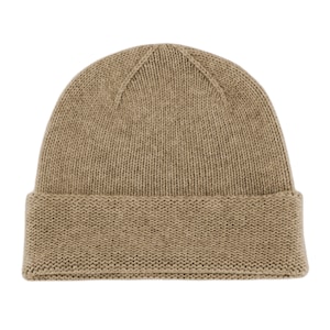 Ladies 100% Cashmere Beanie Hat - 'Dark Natural' - handmade in Scotland by Love Cashmere