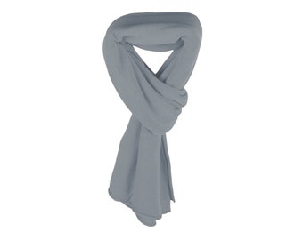 Women's 100% Cashmere Wrap Scarf - Pale Gray - hand made in Scotland by Love Cashmere