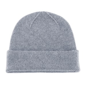 Ladies 100% Cashmere Beanie Hat 'Light Gray' handmade in Scotland by Love Cashmere image 1