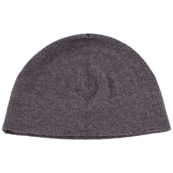 Ladies 100% Cashmere Watch Cap Beanie Hat Dark Grey | Etsy