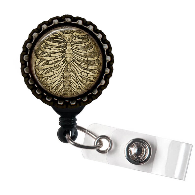 Download Antique Steampunk Skeleton Ribcage Black Retractable ID ...