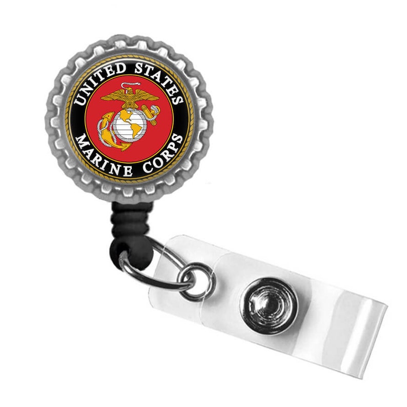 United States Marines Silver Retractable Badge Reel ID Tag | Etsy