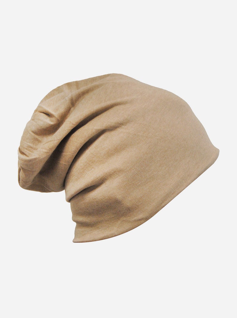 axy Slouch Beanie Long Hat pour hommes et femmes Unisex Long Beanie Léger Couleur Unie HEMU1 Beige