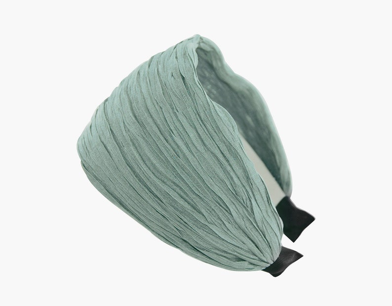 axy Large bandeau aspect tissu tissu plissé Série 32B Hair Band En 4 couleurs Hellgrün