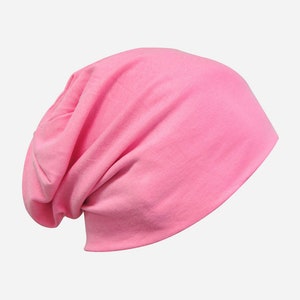 axy Slouch Beanie Long Hat for Men and Women Unisex Long Beanie Lightweight Plain Color HEMU1 Pink