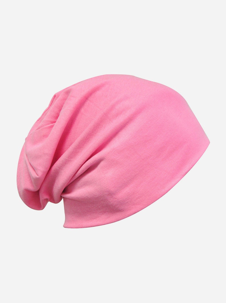 axy Slouch Beanie Long Hat for Men and Women Unisex Long Beanie Lightweight Plain Color HEMU1 Pink