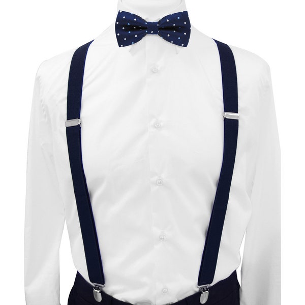 axy men's black-blue suspenders + bow tie No.12 -already tied-wedding-groomsmen-photo-shooting-birthday-party HFLI4