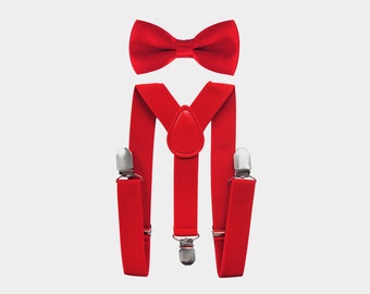 axy Rode bretels + rode vlinderdas voor kinderen / jongens - bruidsjonkers - ringdrageroutfit - fotoshoot - verjaardag