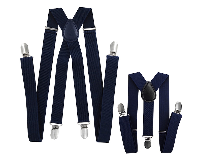 axy father-son partner look Black and blue suspenders for men, women and children groomsmen photo shoot birthday image 1