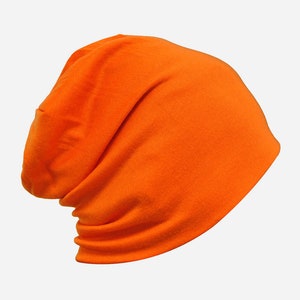 axy Slouch Beanie Long Hat for Men and Women Unisex Long Beanie Lightweight Plain Color HEMU1 Orange