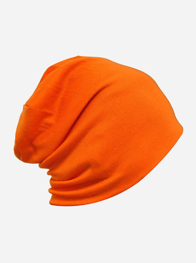 axy Slouch Beanie Long Hat for Men and Women Unisex Long Beanie Lightweight Plain Color HEMU1 Orange