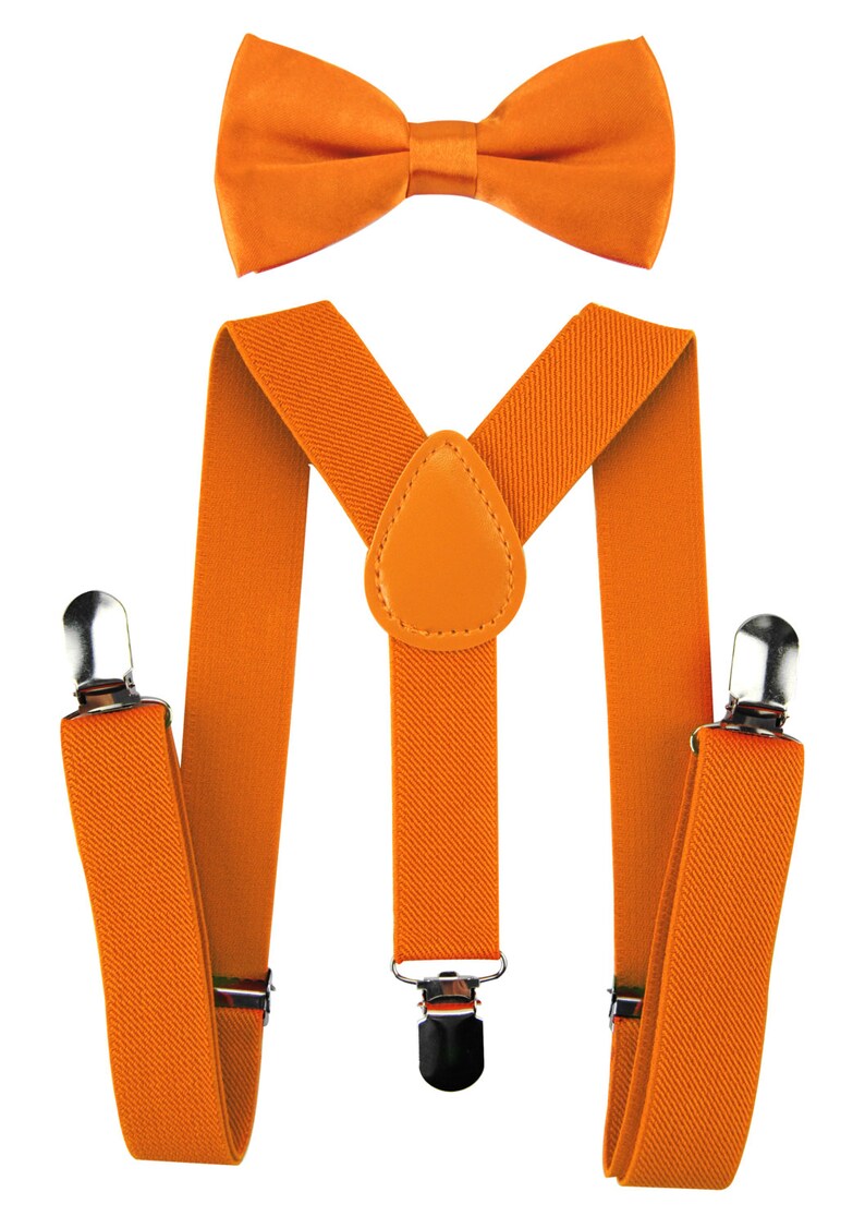 Axy kids orange suspenders orange bow tie groomsmen ring Etsy