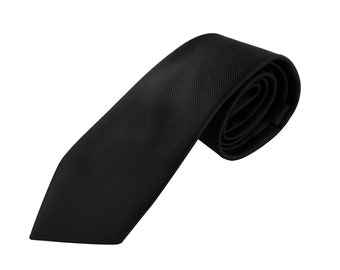 axy Corbatas de seda negra con caja de regalo Corbata de hombre 8 cm de ancho HK1