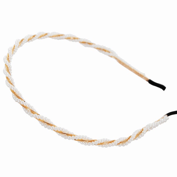 axy gedrehte Haarreif handgefertigt mit Kunststoff Perlen Serie Haarband