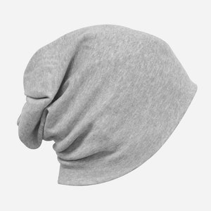 axy Slouch Beanie Long Hat pour hommes et femmes Unisex Long Beanie Léger Couleur Unie HEMU1 Grau