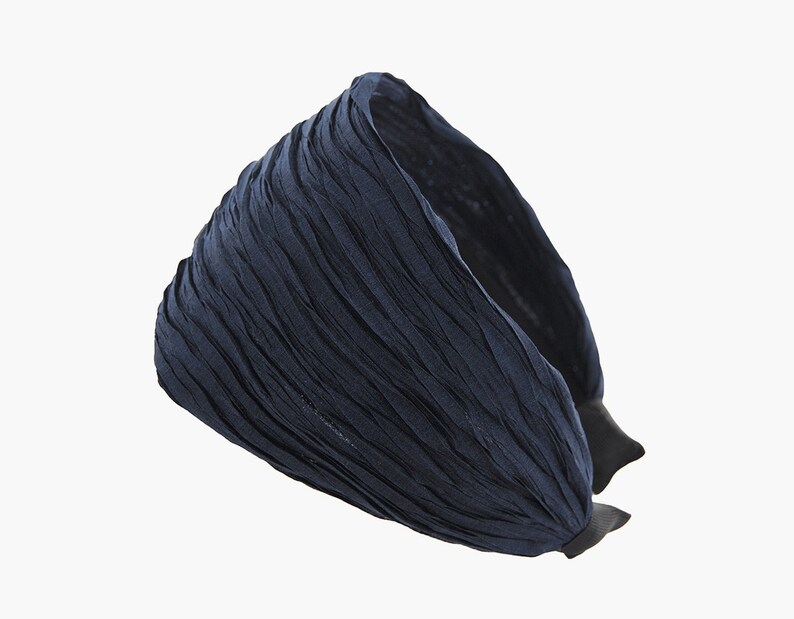 axy Large bandeau aspect tissu tissu plissé Série 32B Hair Band En 4 couleurs Navyblau