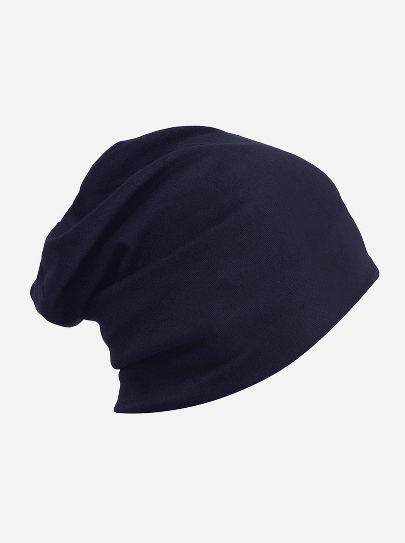 axy Slouch Beanie Long Hat for Men and Women Unisex Long Beanie Lightweight Plain Color HEMU1 Navyblau