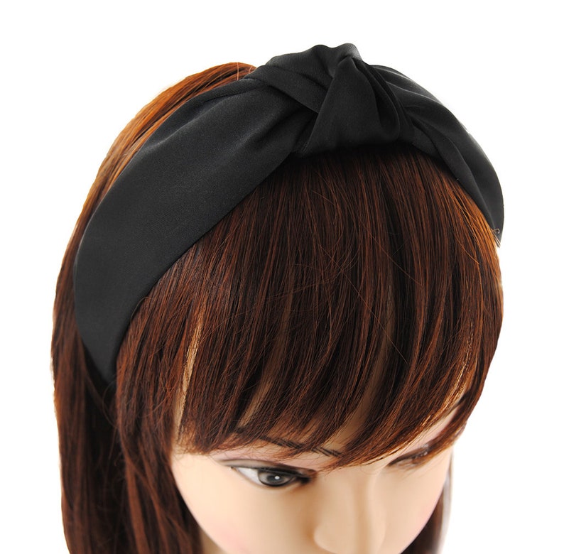 axy large bandeau avec noeuds et satin recouvert-vintage-beau bandeau cheveux accessoires bandeau femme HR35A image 10