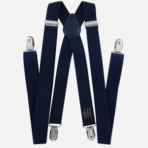 axy father-son partner look Black and blue suspenders for men, women and children groomsmen photo shoot birthday image 3