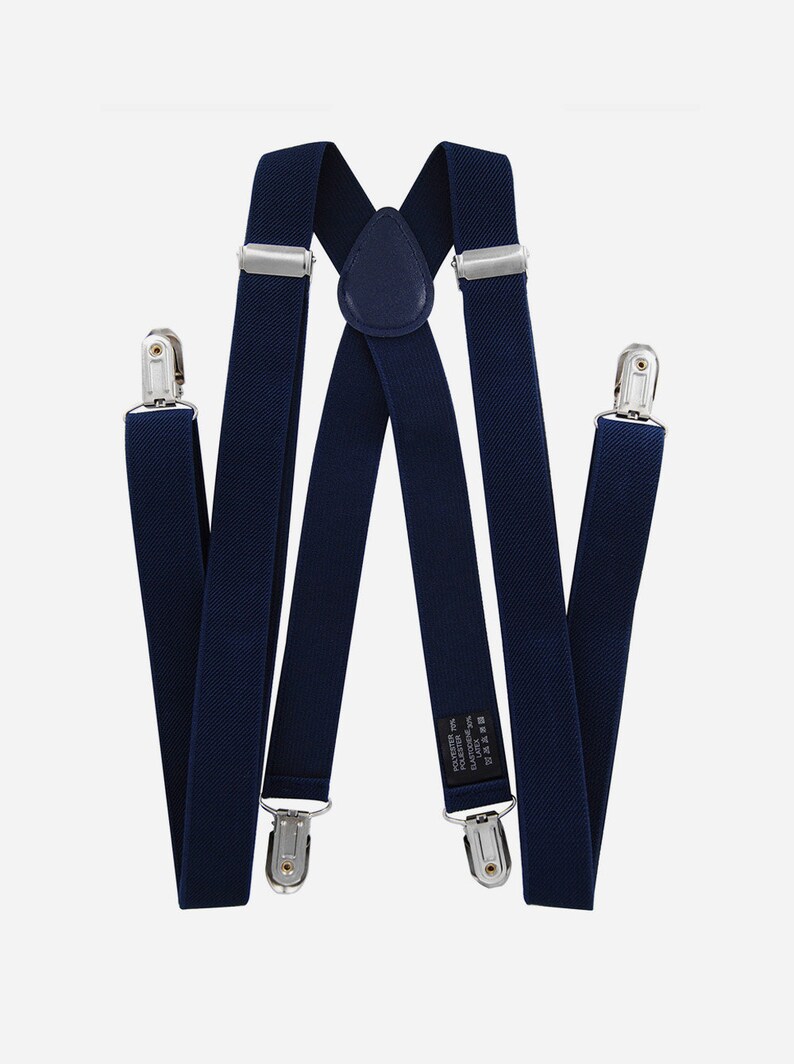 axy father-son partner look Black and blue suspenders for men, women and children groomsmen photo shoot birthday image 3